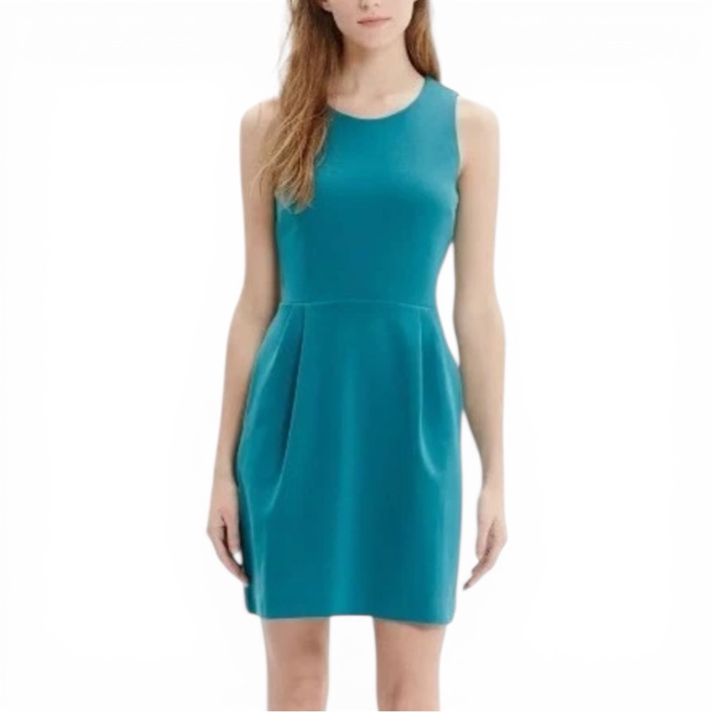 Madewell Verse Ponte Knit A-Line Dress Teal Sleeveless Size Medium